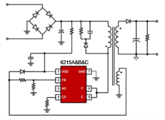 開關(guān)電源芯片U6215電路圖