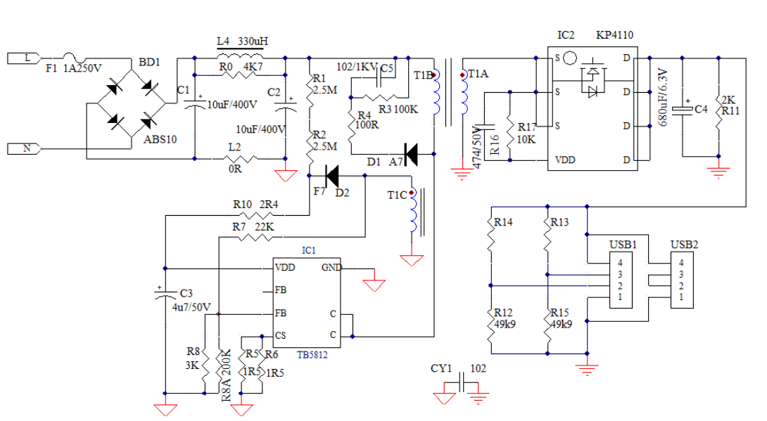 TB5812 5V2A的原理圖